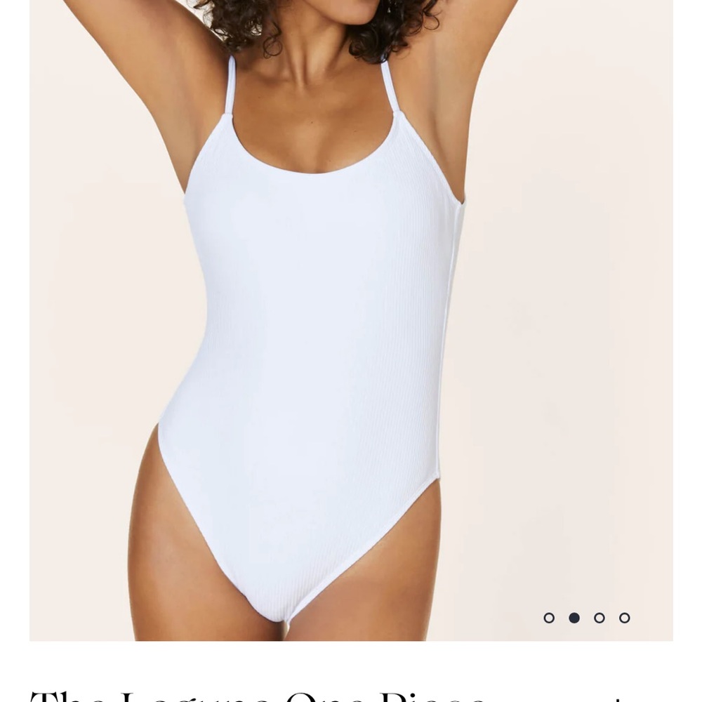 Andie swim Laguna one piece ribbed white one piece size medium